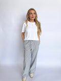 Maelynn Striped Wide Leg Pants in Black