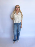 Kyla Polka Dot Button Up Top