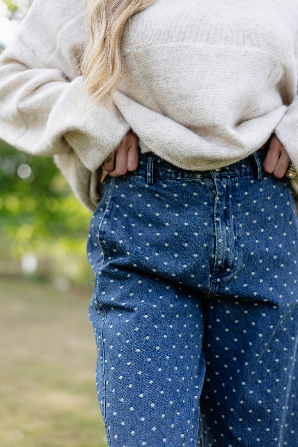 Scottie Polka Dot Barrel Jeans