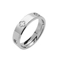 Clover Rhinestone Band Ring in Silver