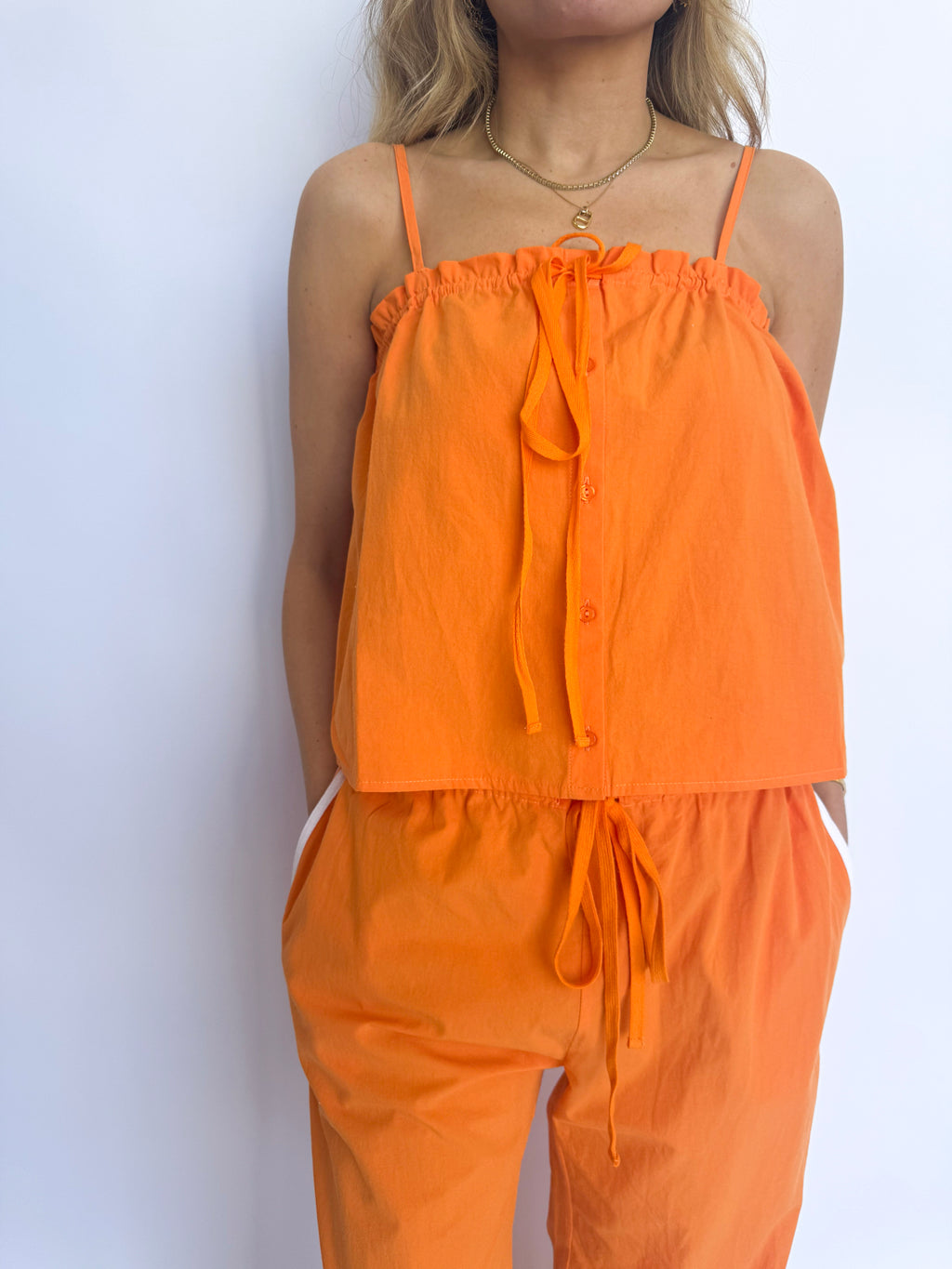 Levi Cami + Wide Leg Pant Set in Orange