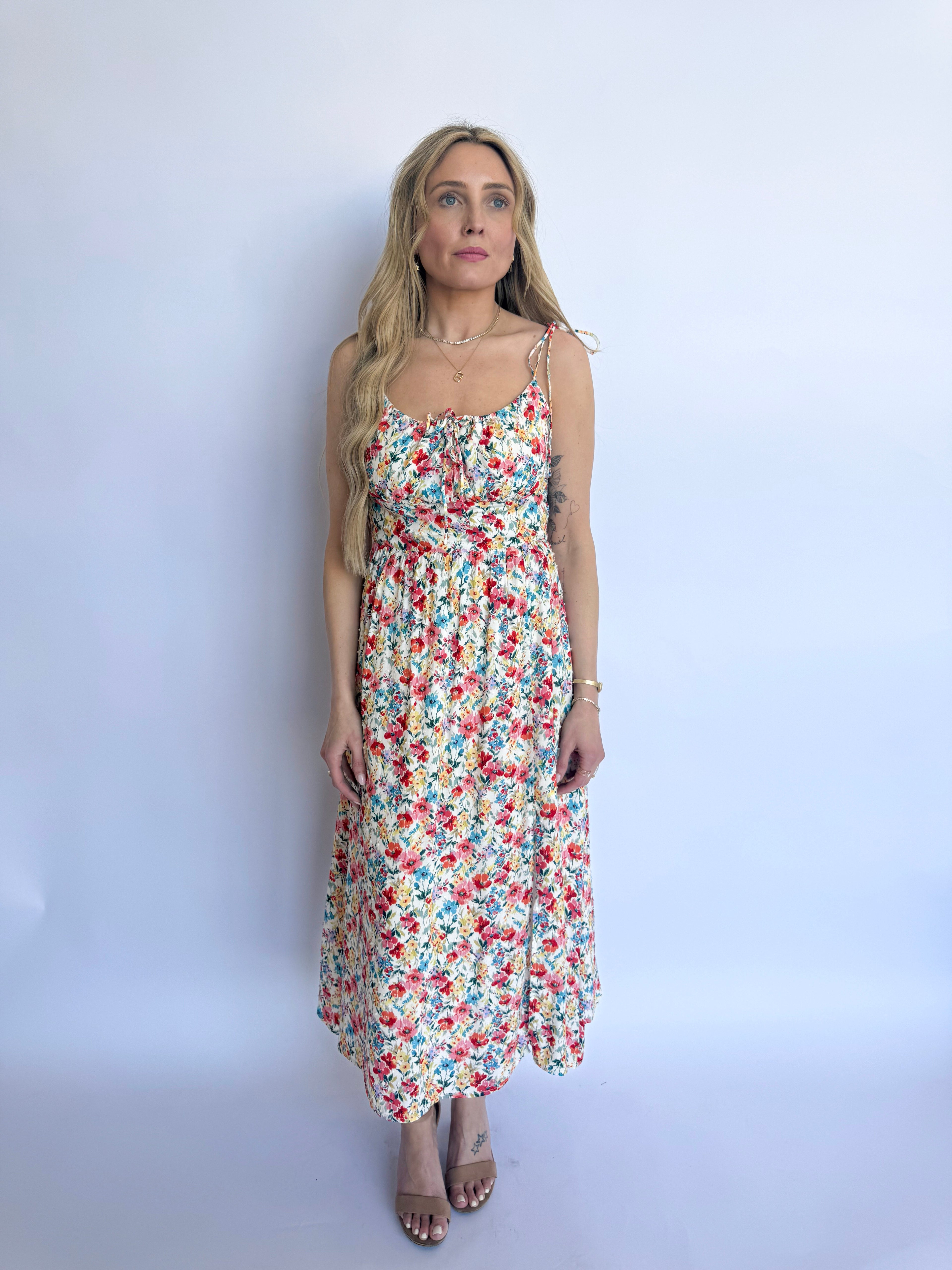 Cove Tie Straps Midi Dress