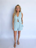 Dahlia Vest & Shorts Set in Blue