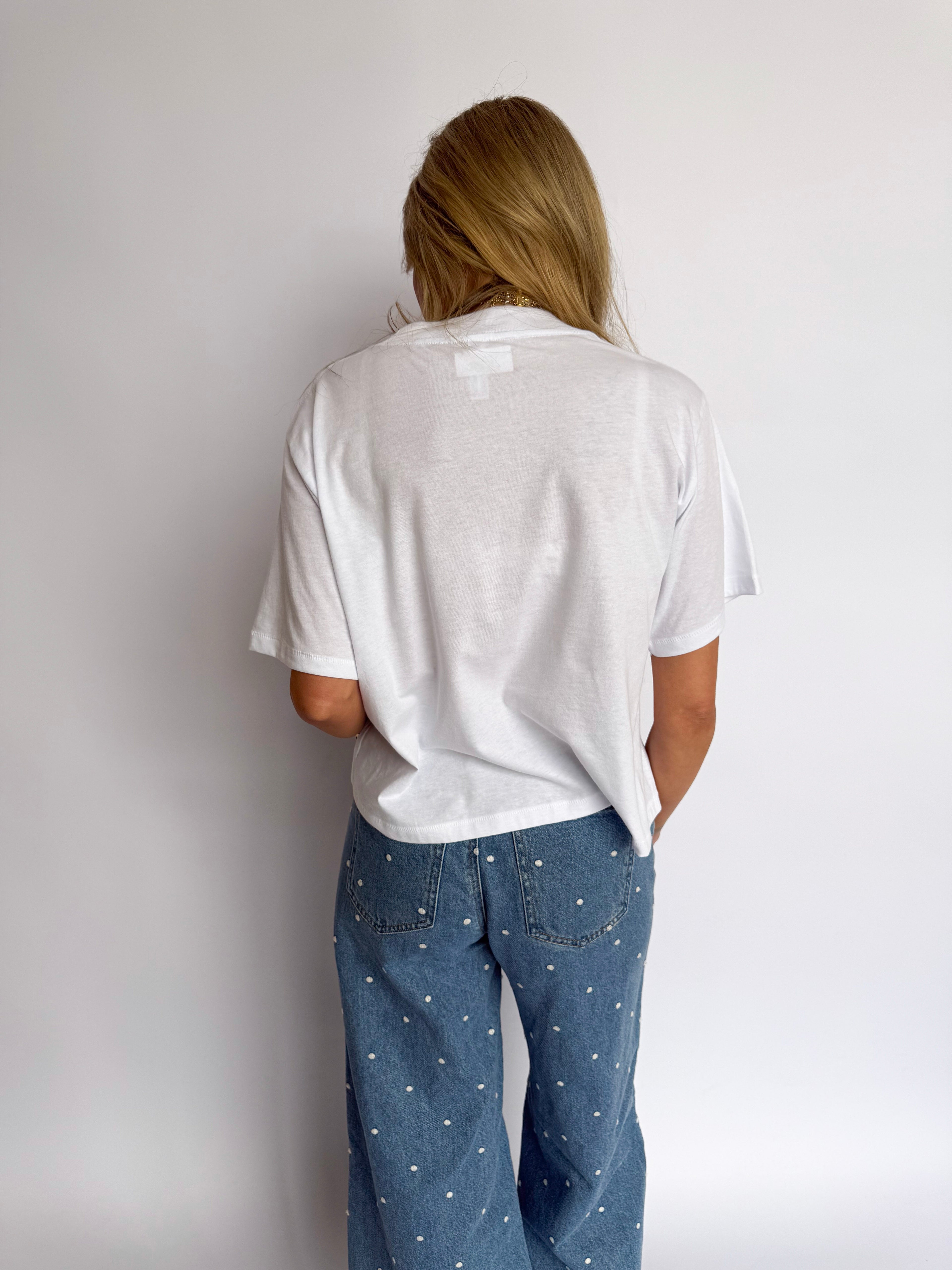 Goldie Mid Crop Freedom Racing Graphic Tee