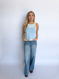 Eva Striped Knit Tank in Sky Blue