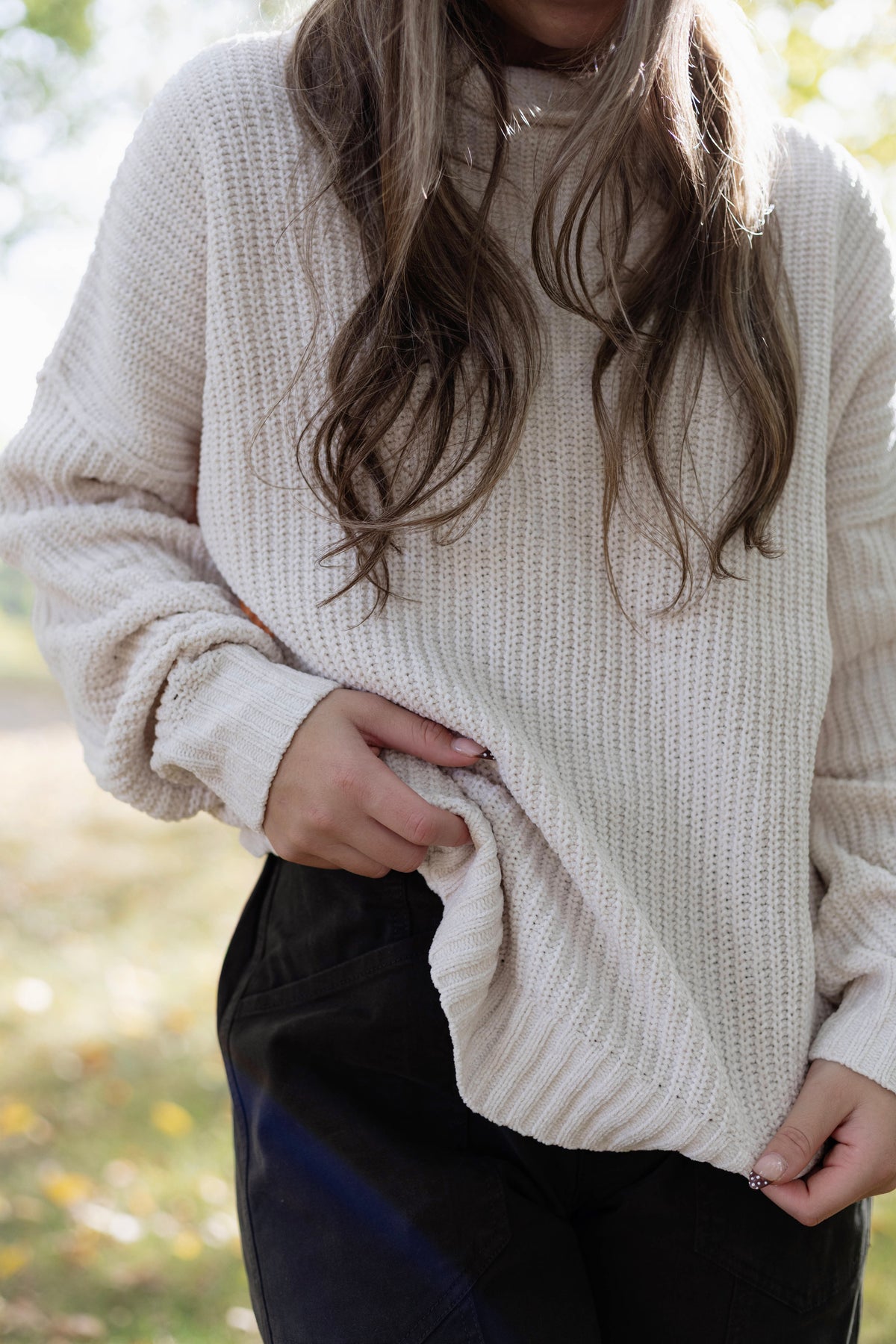 Natalia Chenille Sweater in Cream