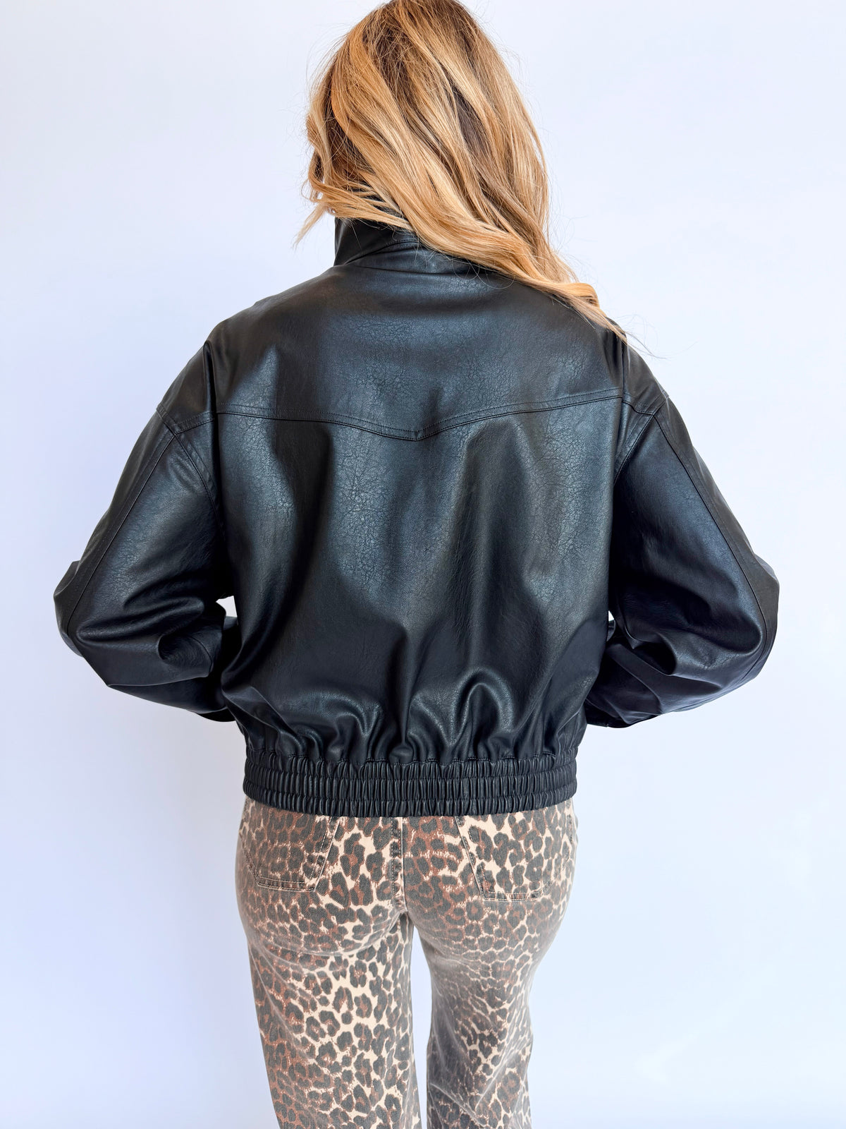 Phantom Funnel Neck Jacket in Black