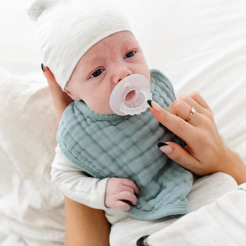 Cloud Muslin Bib 2 Pack - Steel