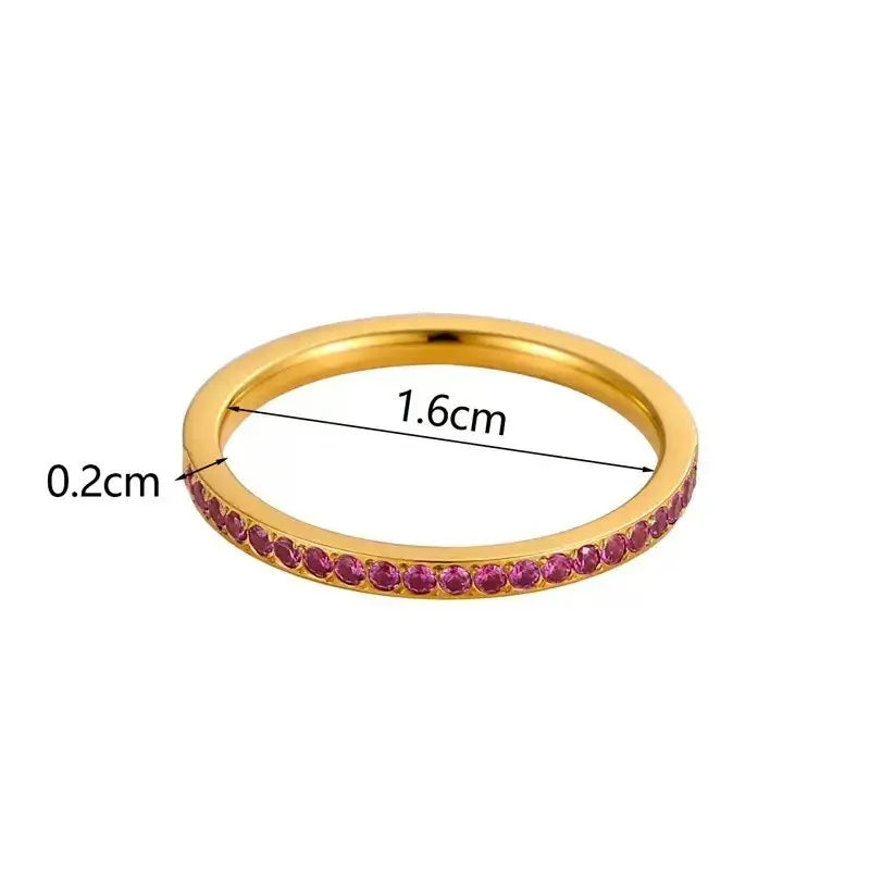 Tova Band Ring in Fuschia