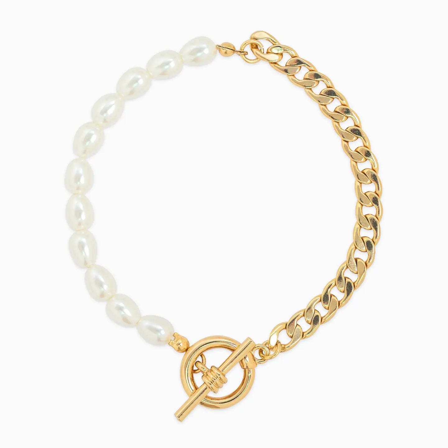 Nova Pearl Chain Mix Toggle Bracelet