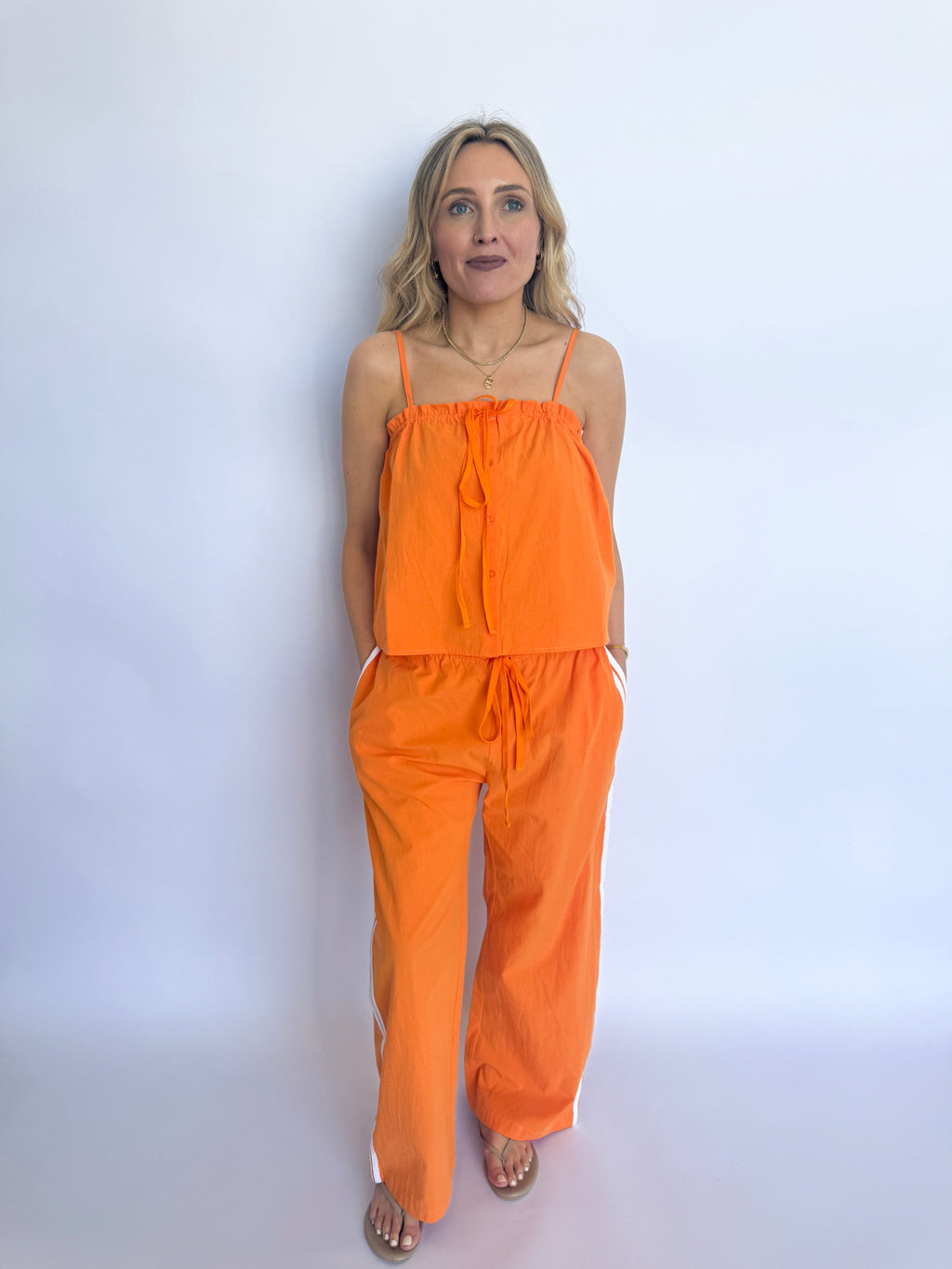 Levi Cami + Wide Leg Pant Set in Orange