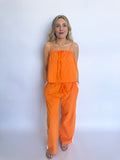 Levi Cami + Wide Leg Pant Set in Orange