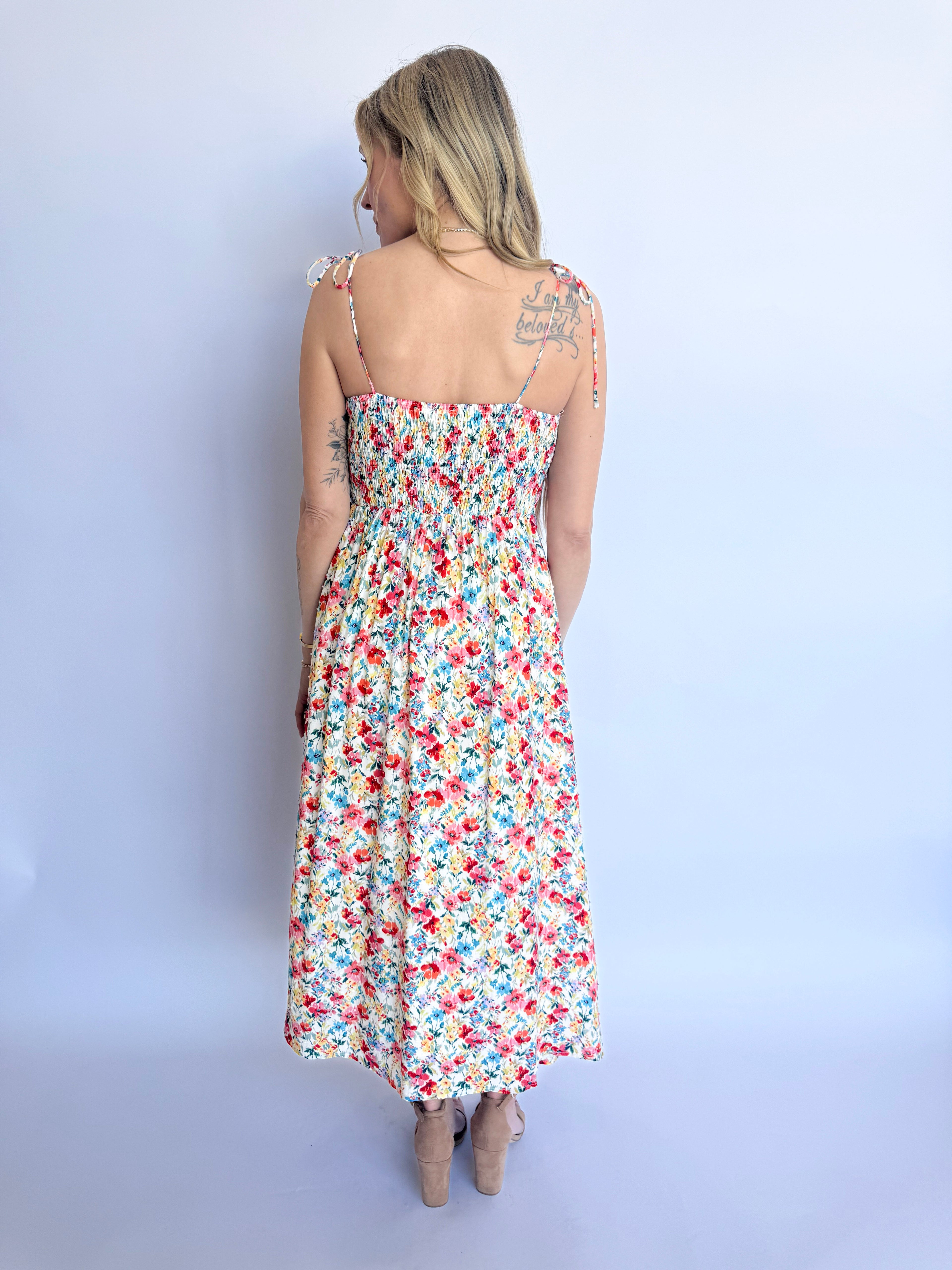 Cove Tie Straps Midi Dress
