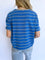 Giselle Striped Boxy Tee in Royal + Grey