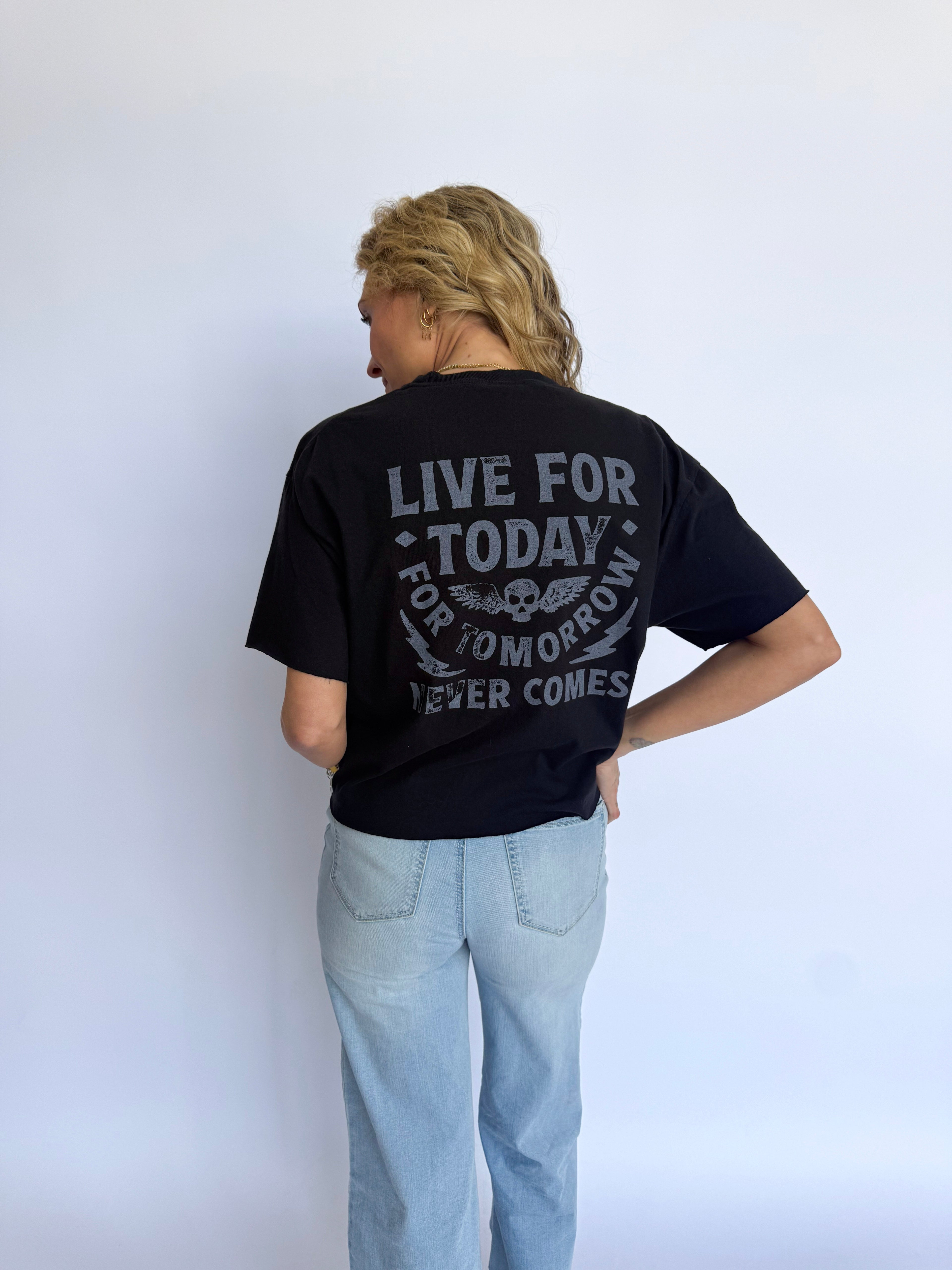 Jordan Live For Today Vintage Graphic Cropped Tee in Black