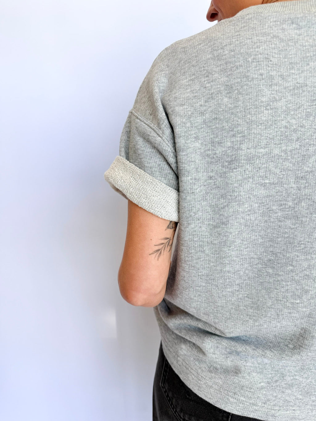 Bailey French Terry Tee in Heather Grey