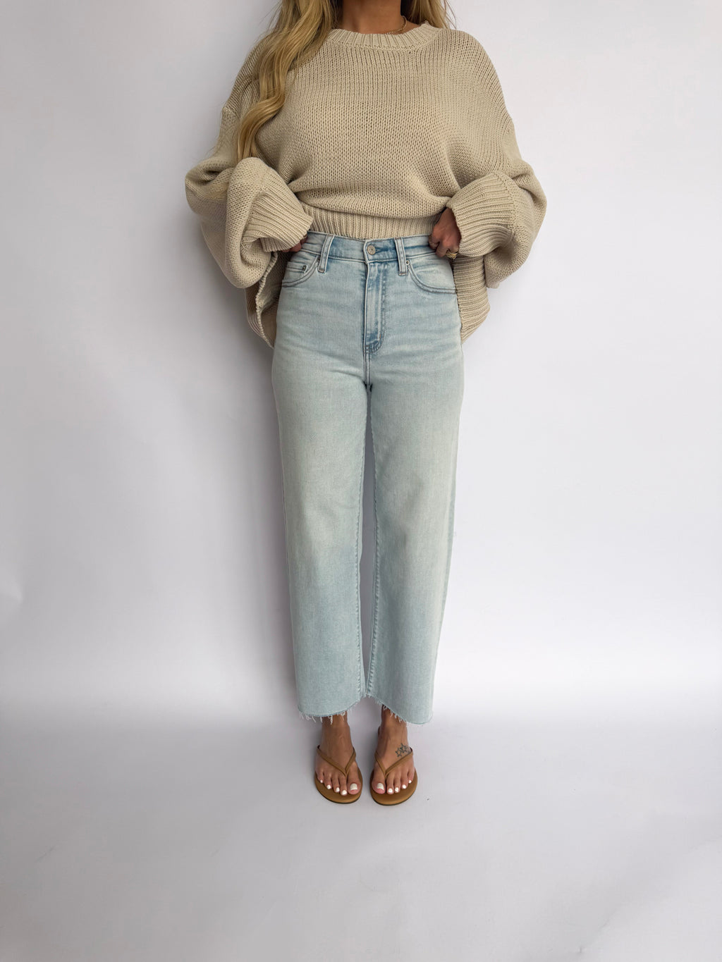 Amora High Rise Wide Ankle Jeans