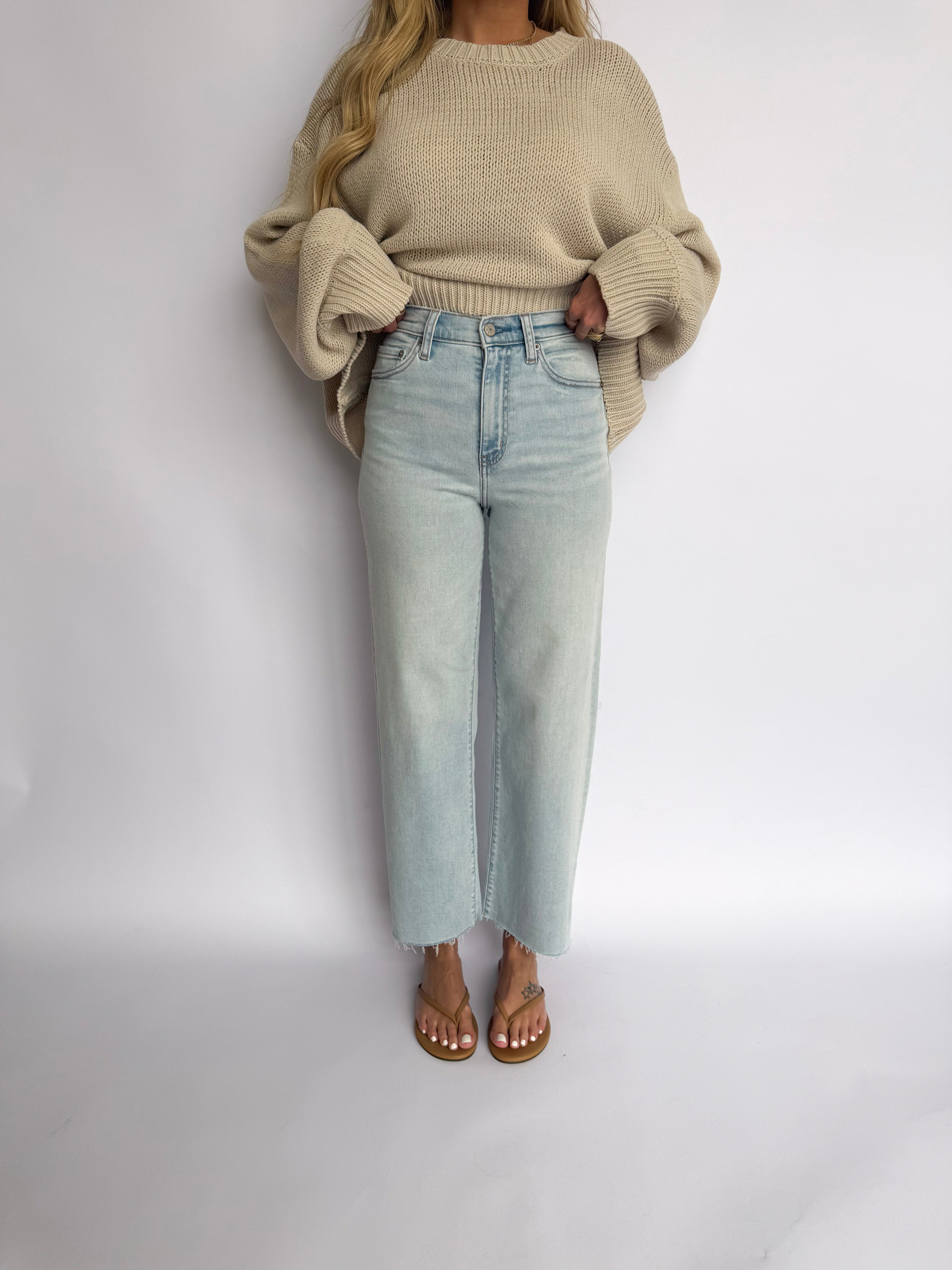 Amora High Rise Wide Ankle Jeans