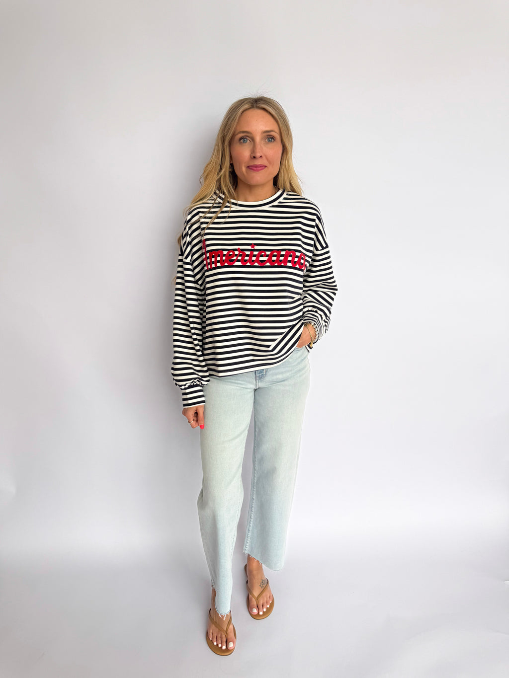 Hailey Americana Striped Crewneck