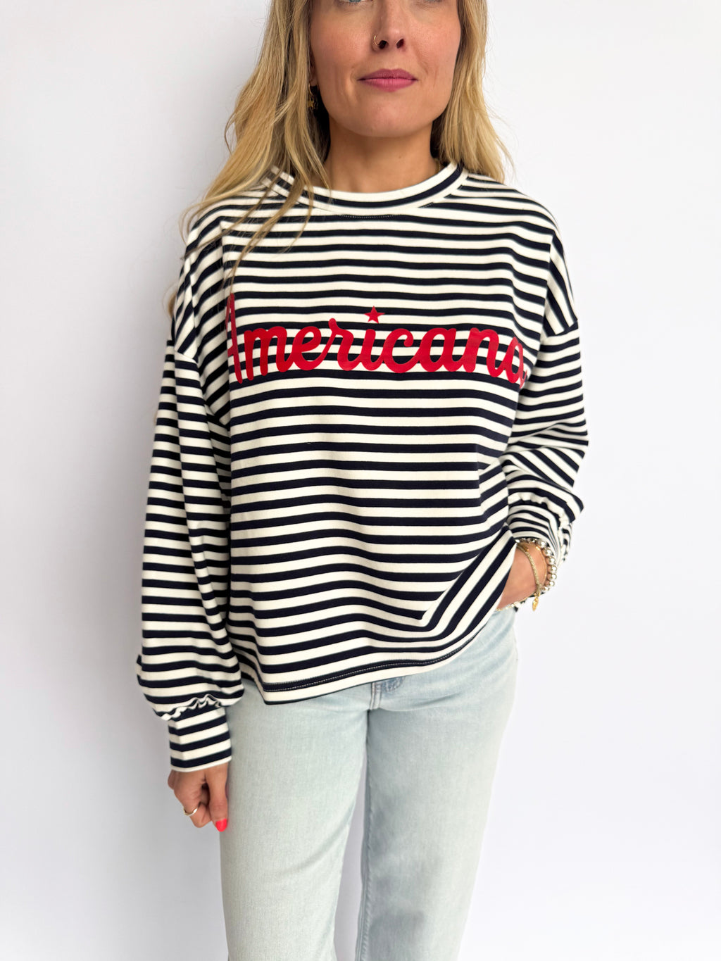 Hailey Americana Striped Crewneck