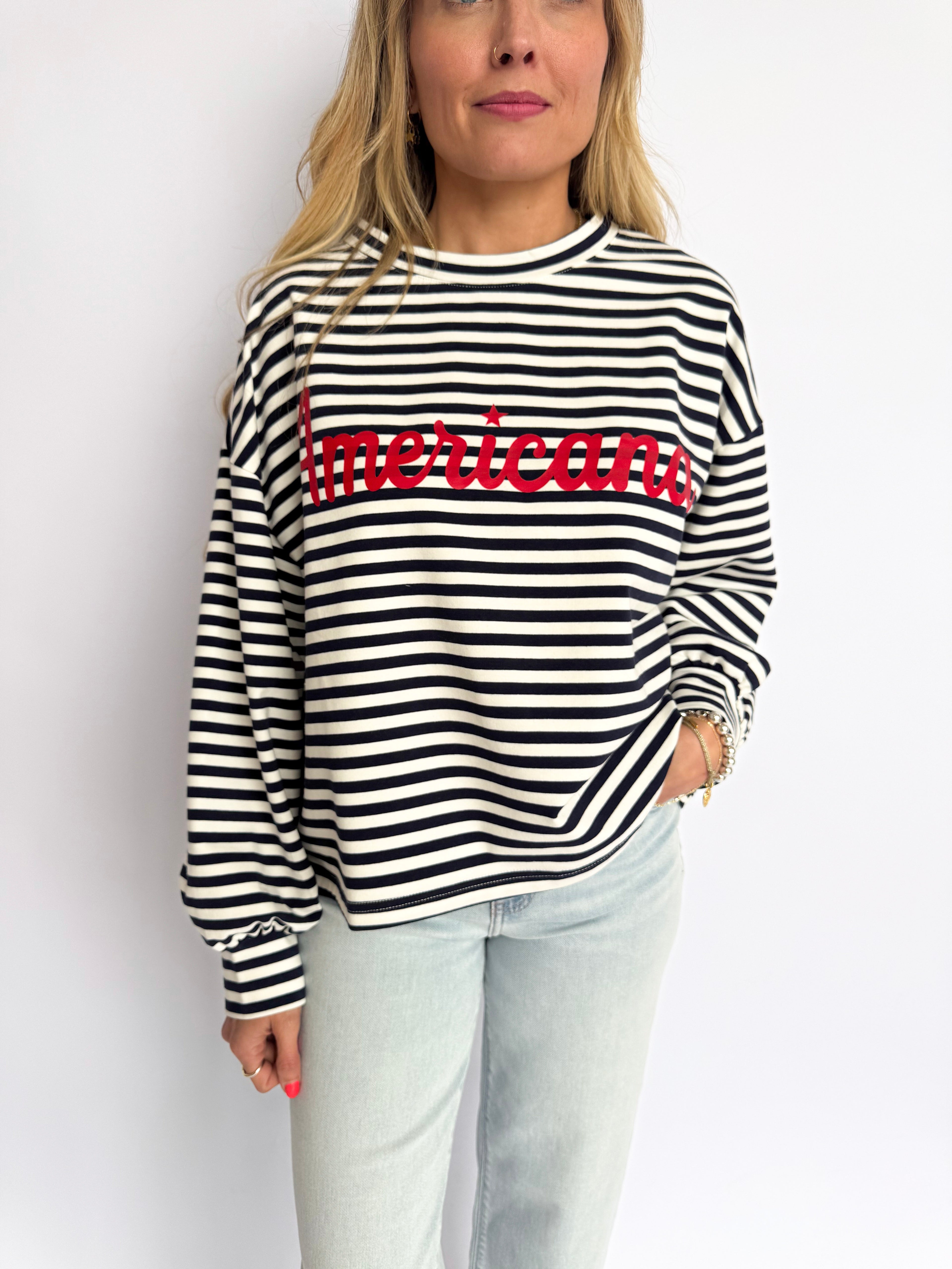 Hailey Americana Striped Crewneck