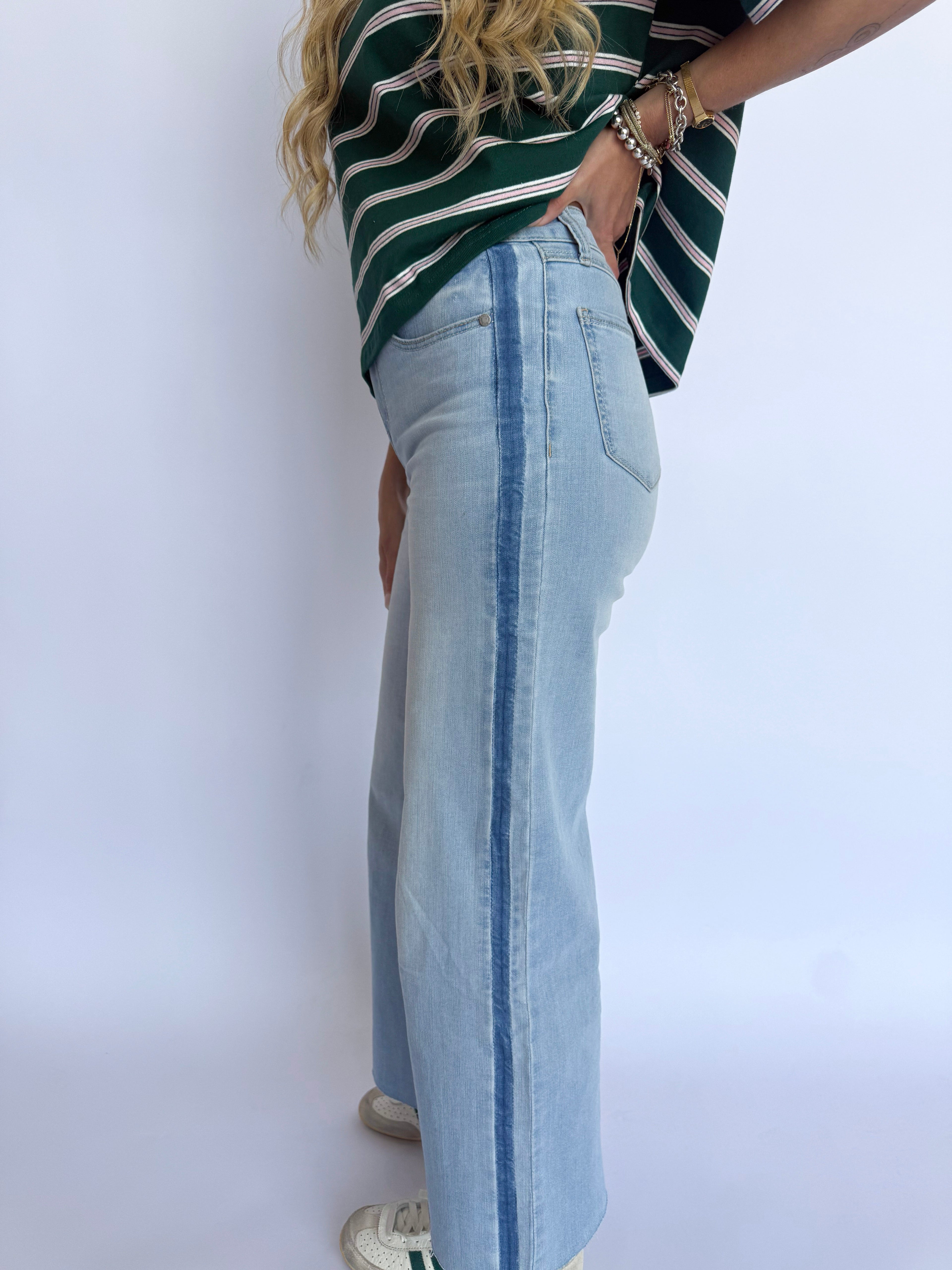Anthea High Rise Wide Leg Seamed Jeans