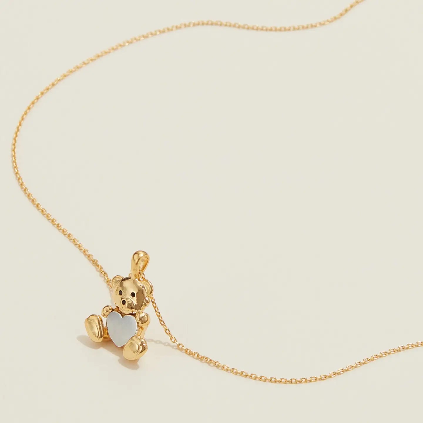 Valentina Teddy Bear Necklace in Gold