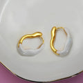 Elowyn Geometric Epoxy Earrings in Off White
