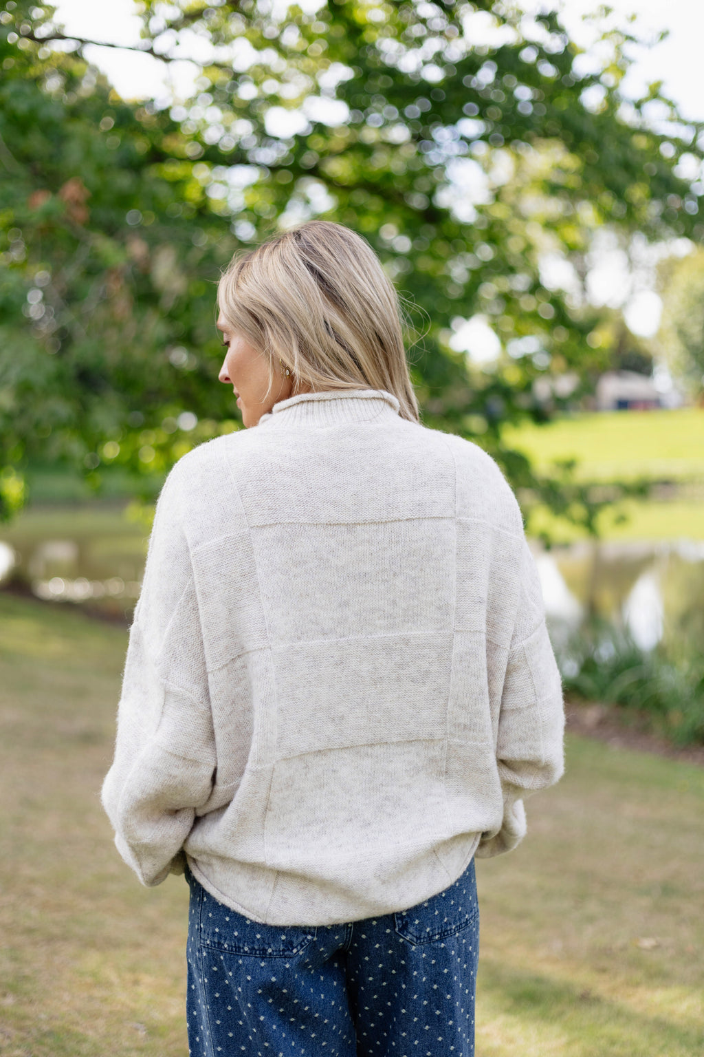 Ryleigh Patchwork Sweater in Natural
