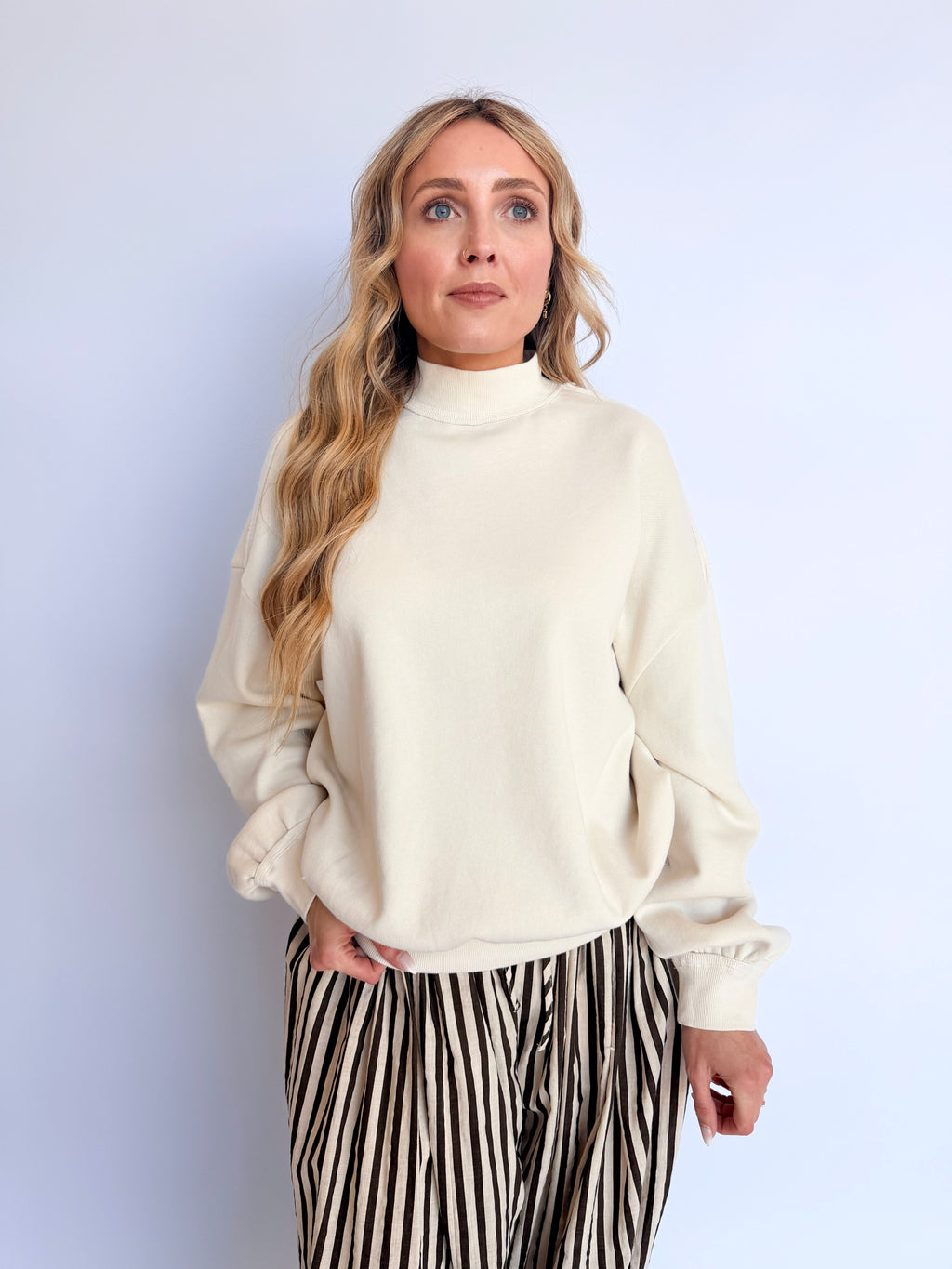 Adaline Mockneck Sweatshirt in Alpaca
