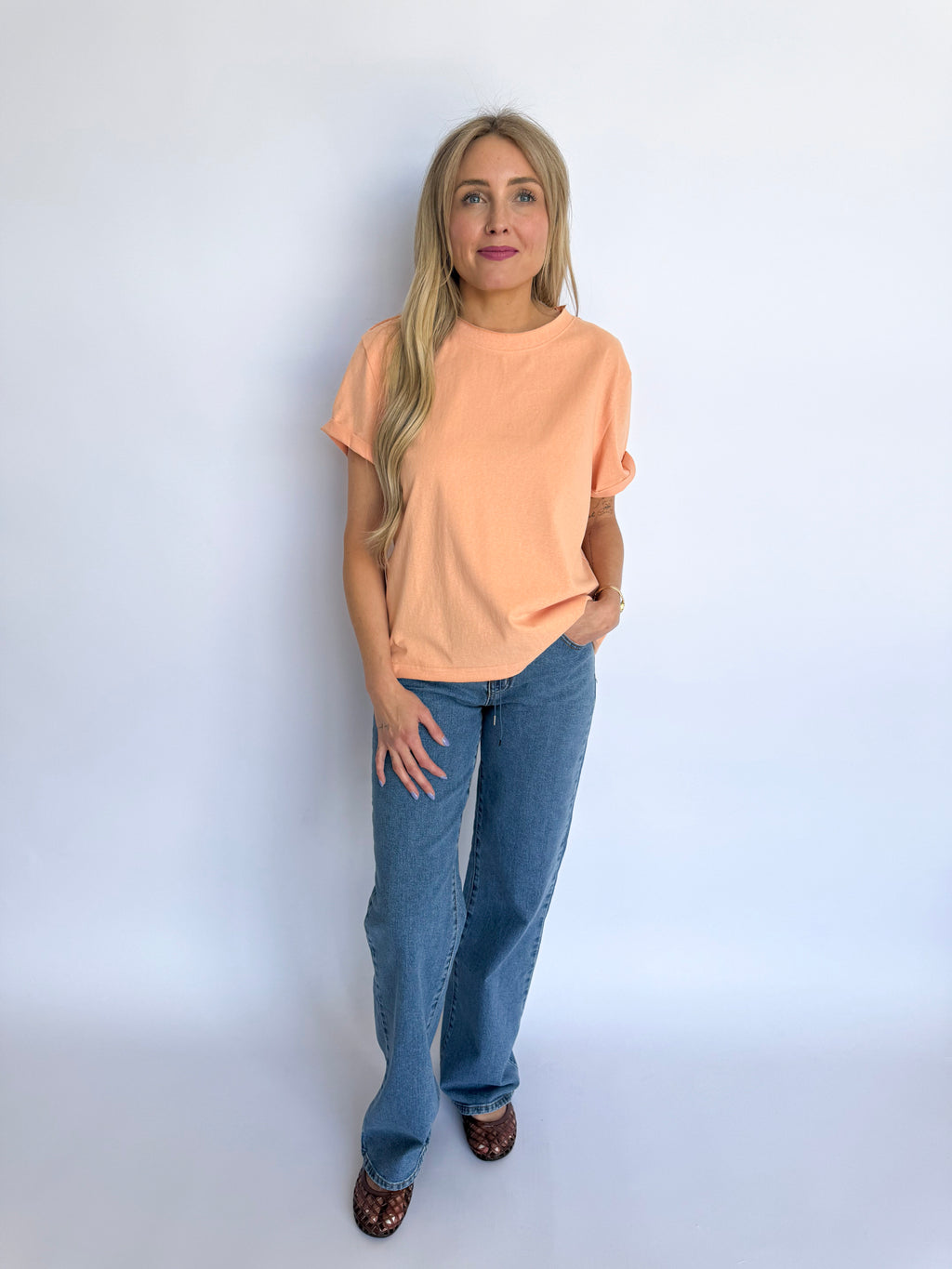 Mali Baby Tee in Peaches