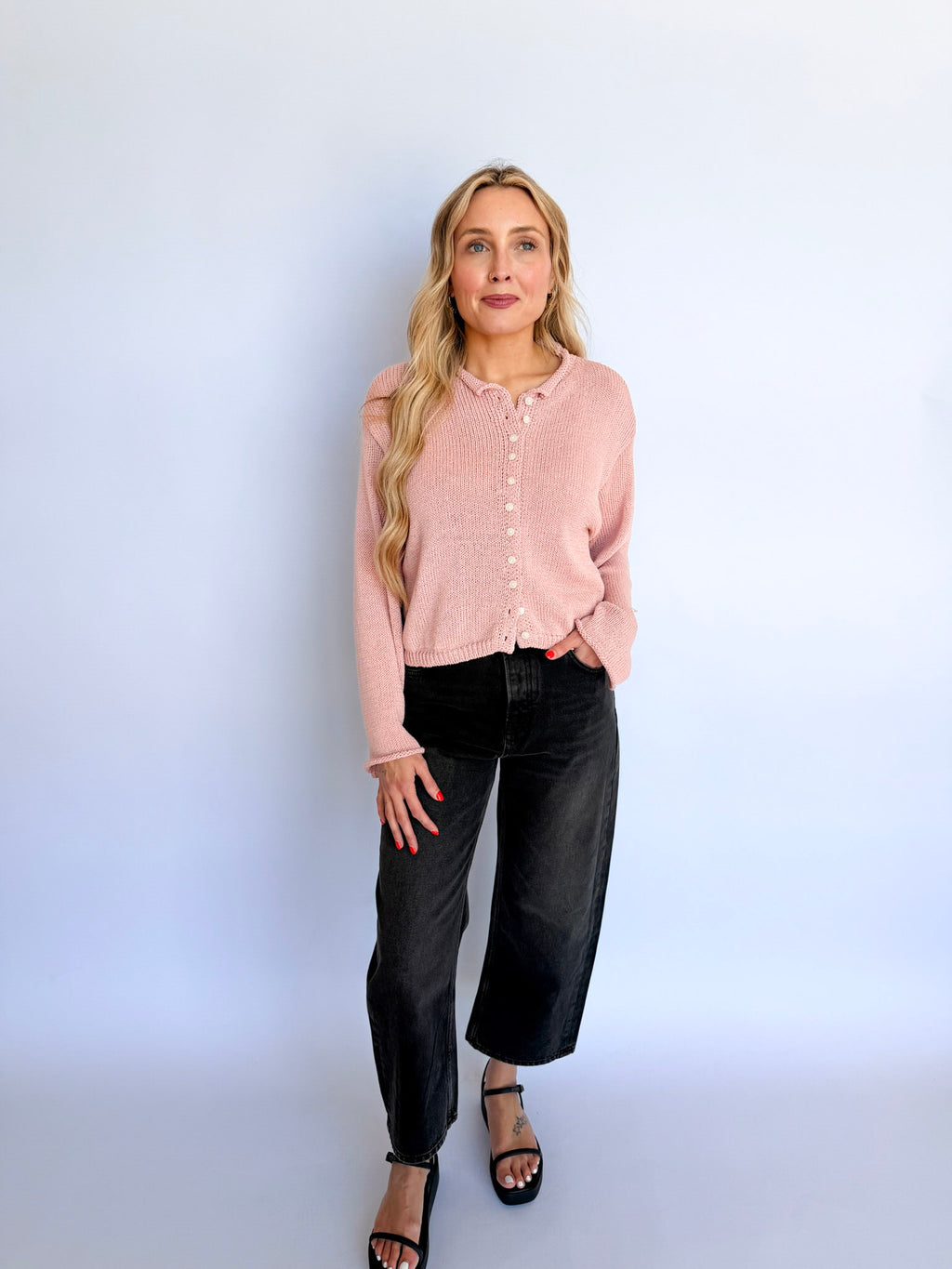 Lennox Knit Cardigan in Rose