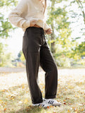 Villa Drawstring Barrel Pants in Fern