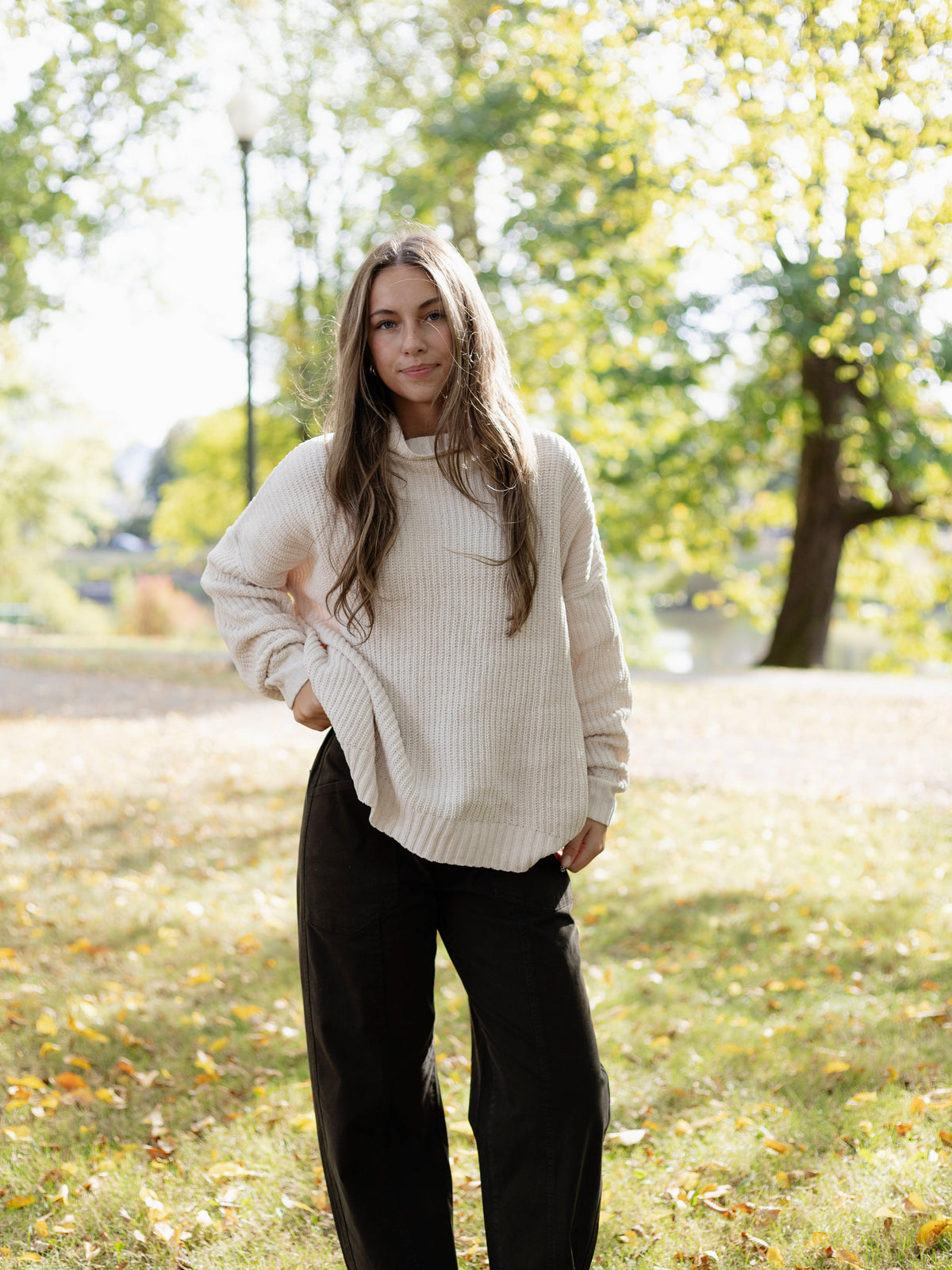 Natalia Chenille Sweater in Cream