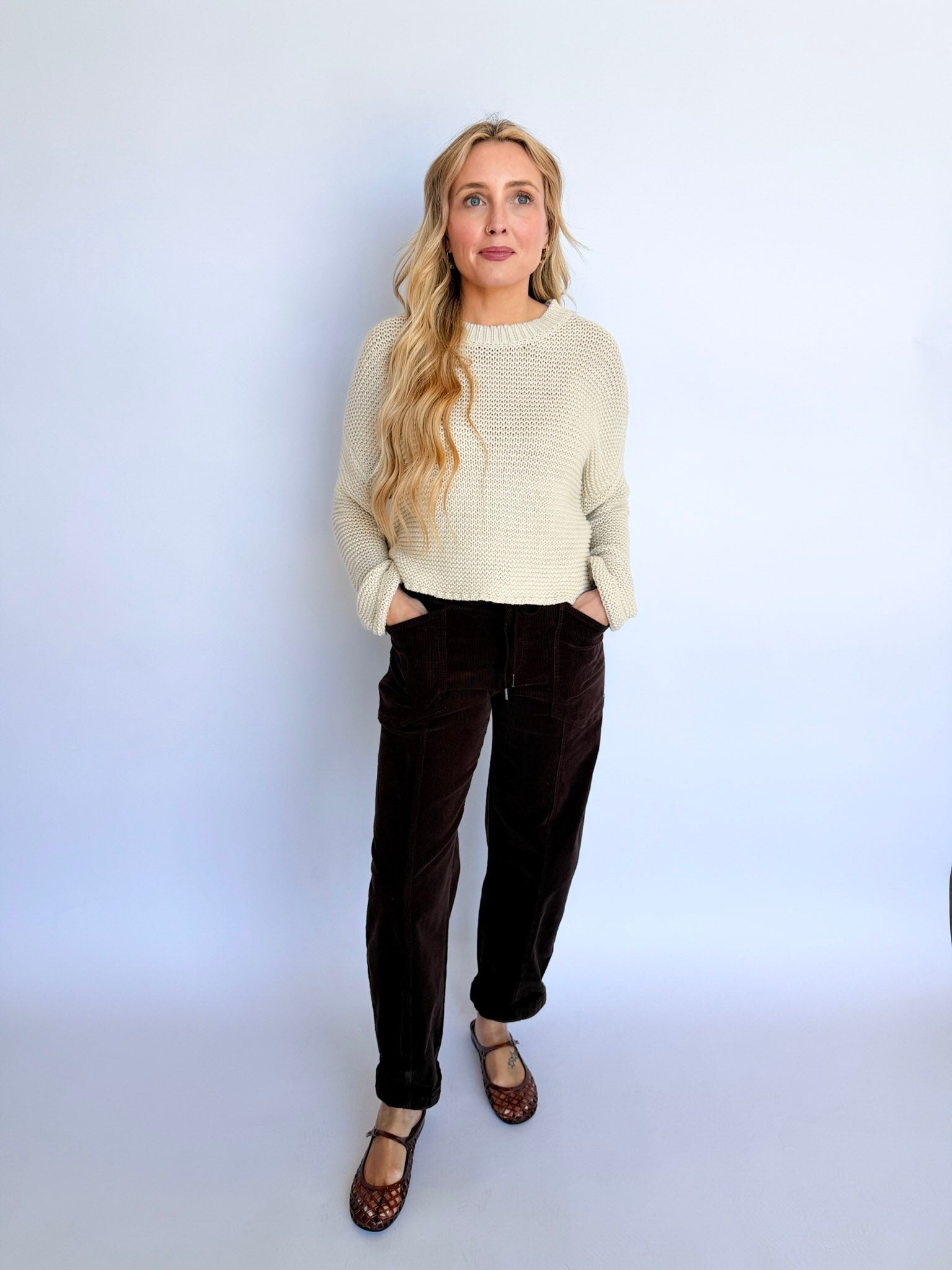 Melody Drawstring Barrel Pants in Chocolate