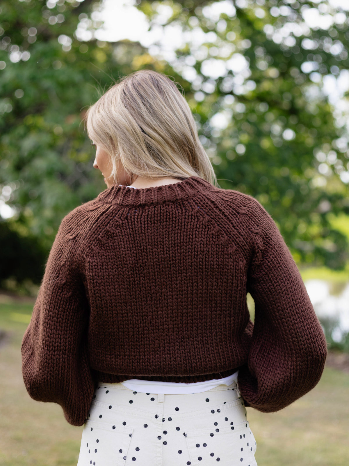 Dance More Buttoned Cardigan in Brown