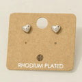 Kali Mini Heart Stud Earrings in Silver