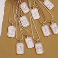 Mariana Monogram Initial Pearly Charm Necklace in Gold