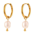 Leah Pearl Drop Earrings in Gold