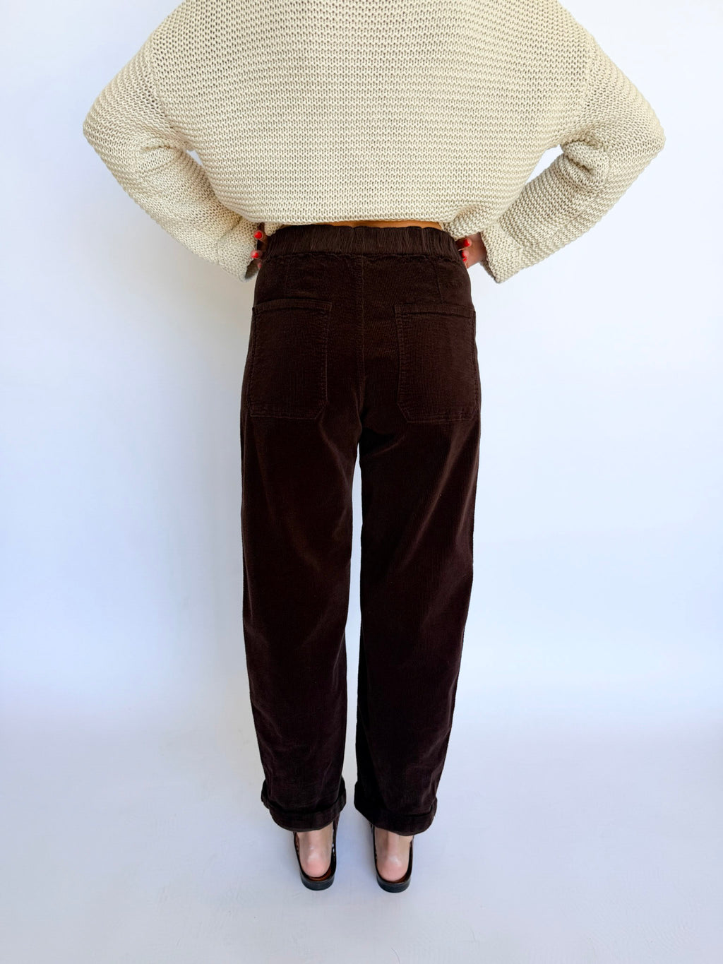 Melody Drawstring Barrel Pants in Chocolate