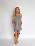 Mustang Gingham Buttoned Mini Dress