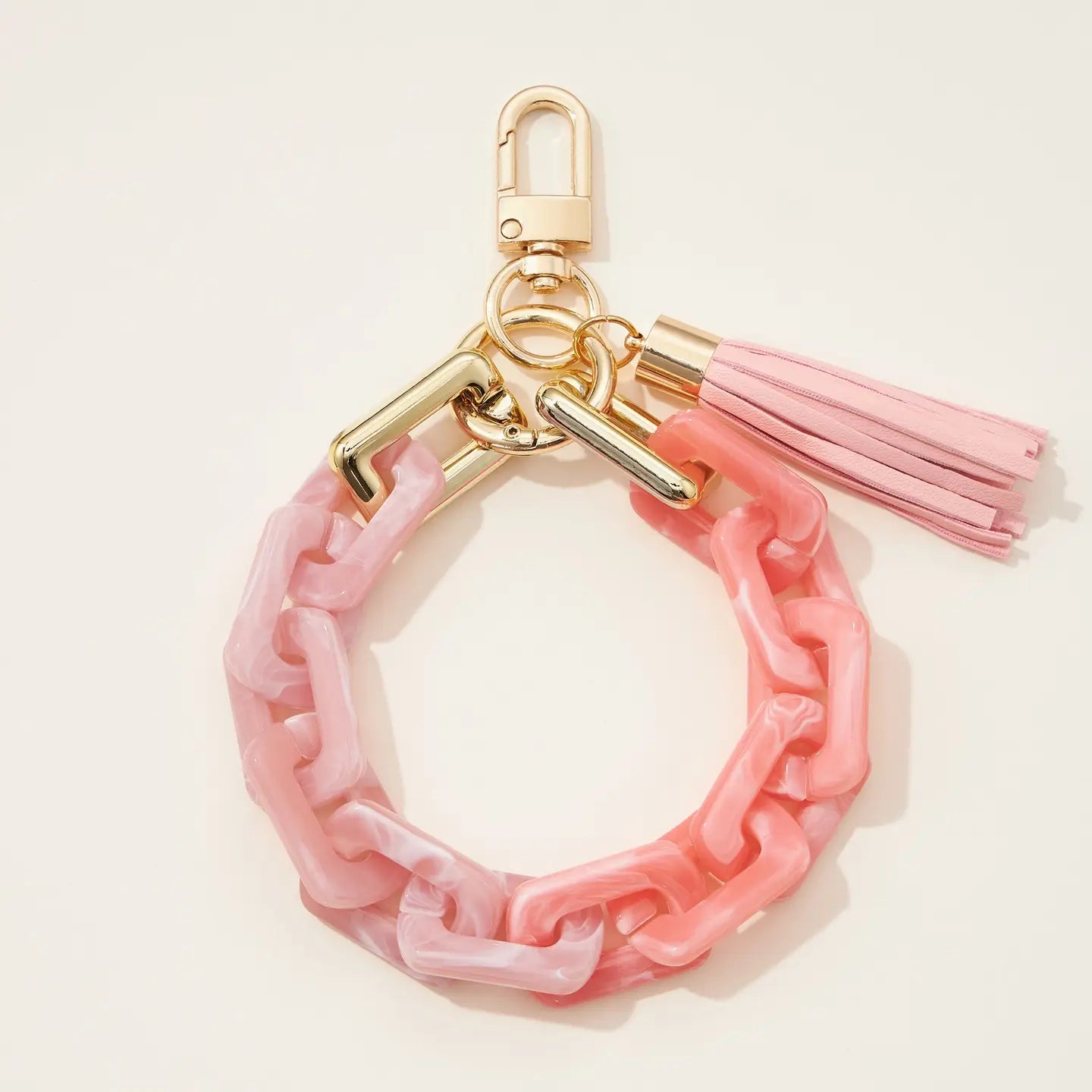 Leilani Resin Chain Keychain in Pink