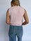 Iskra Button Up Sleeveless Cardigan in Soft Pink