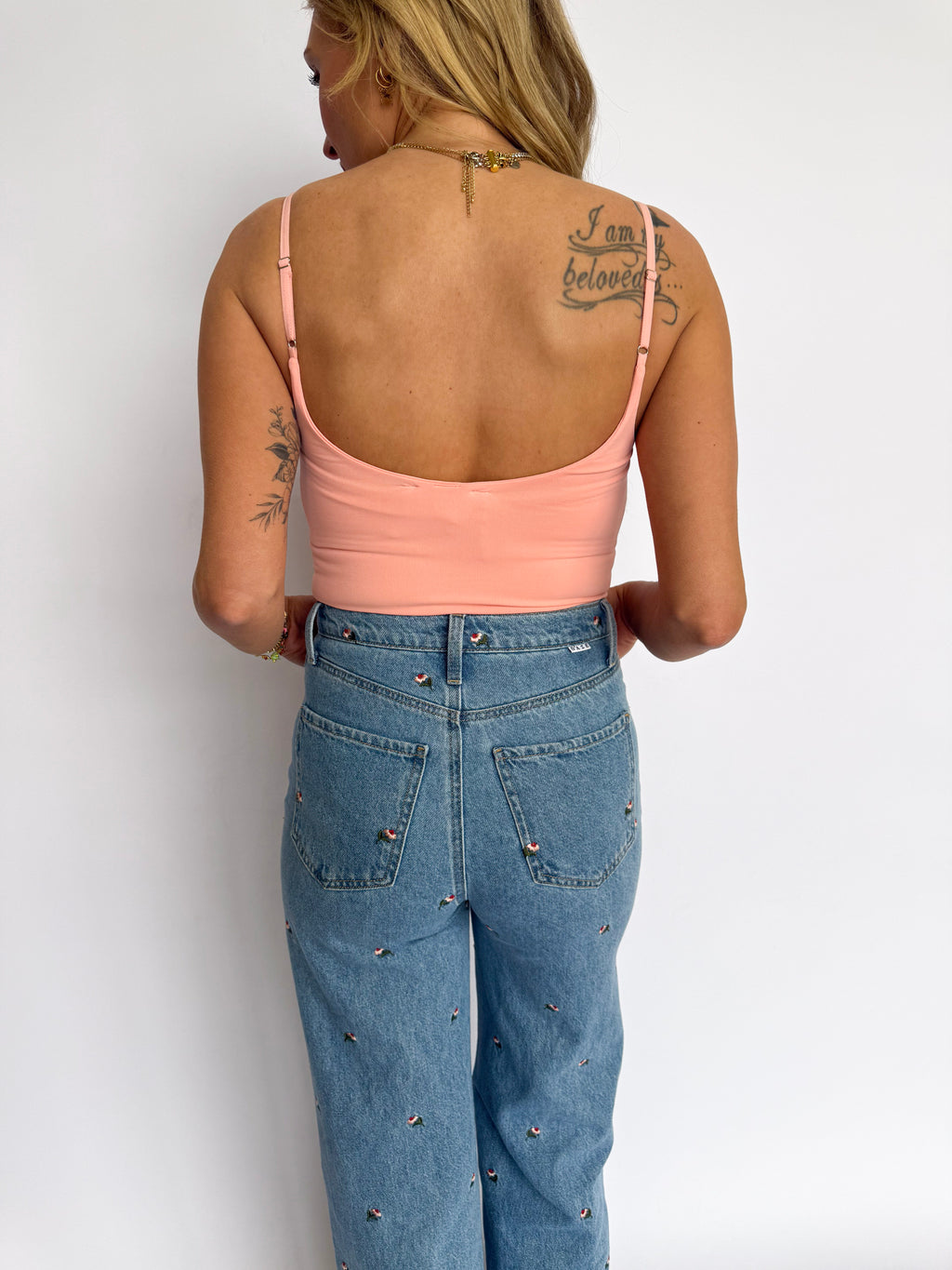 Ottilie Double Layered Seamless Bodysuit in Peach