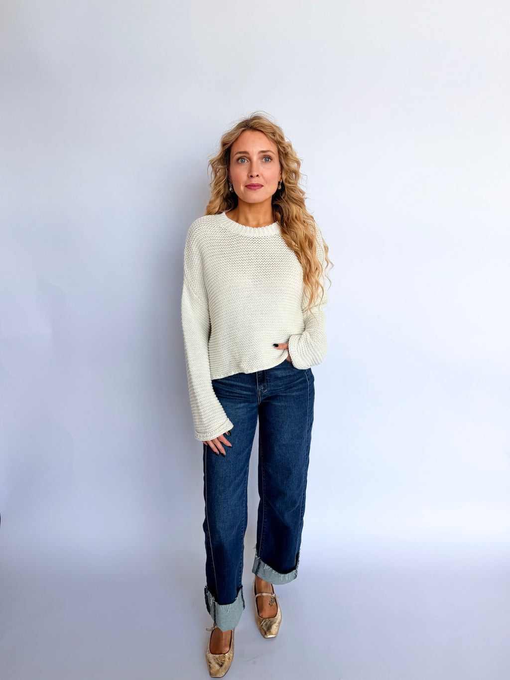 Annabelle Knitted Sweater in Ivory