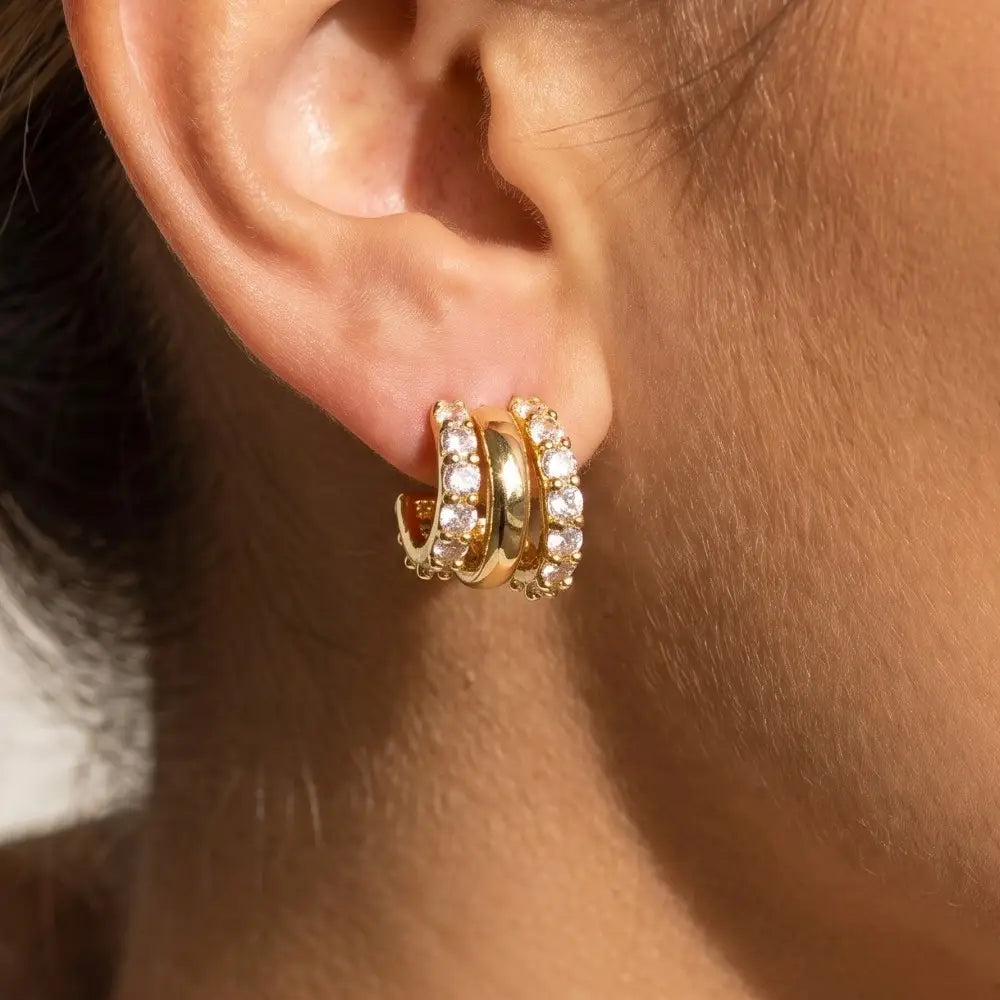 Kaylani Layered Hoop Earrings in Gold