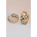 Dana Cutout Checker Huggie Hoops in Gold