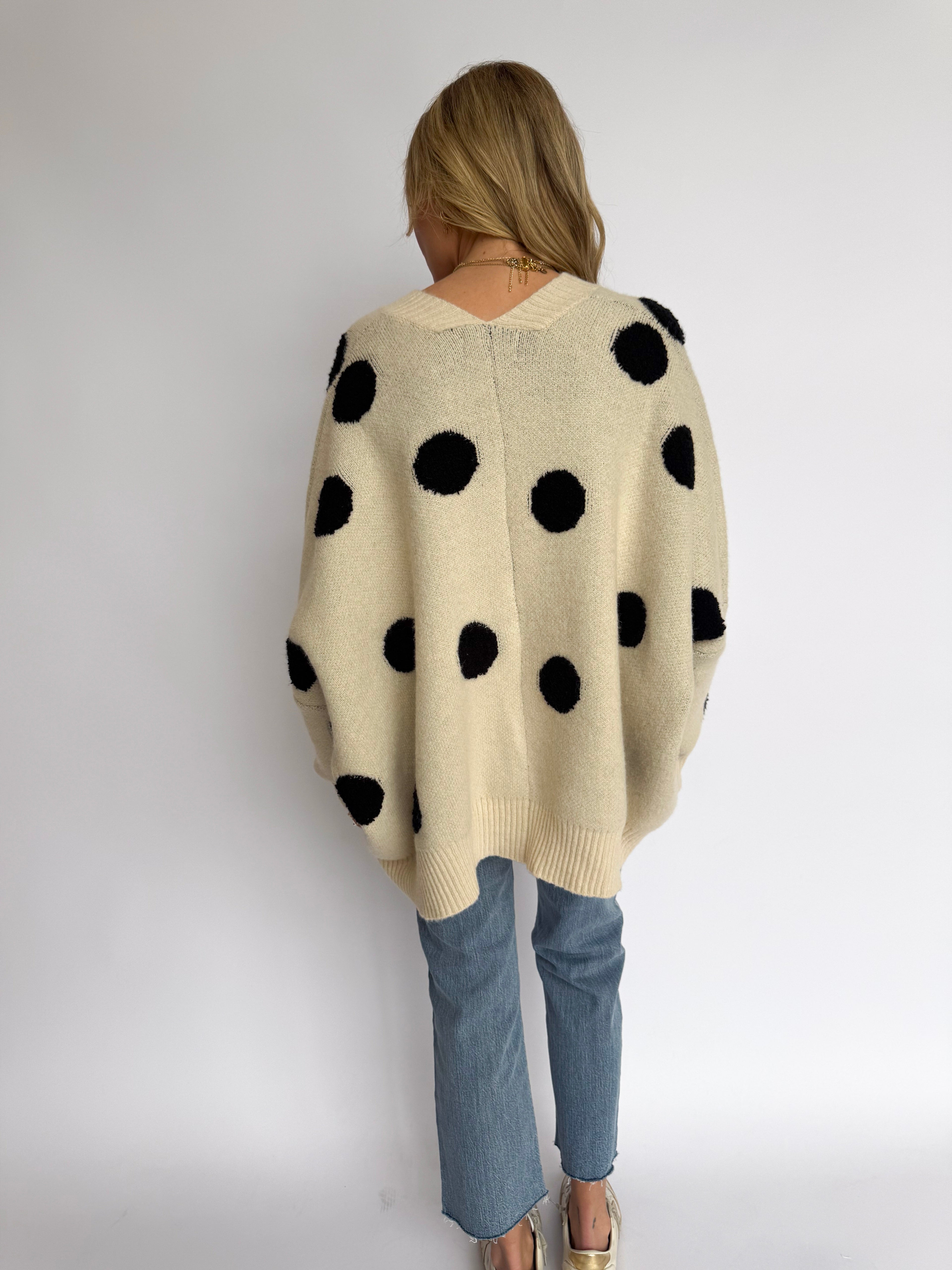 Mathilde Oversized Polka Dot Cardigan
