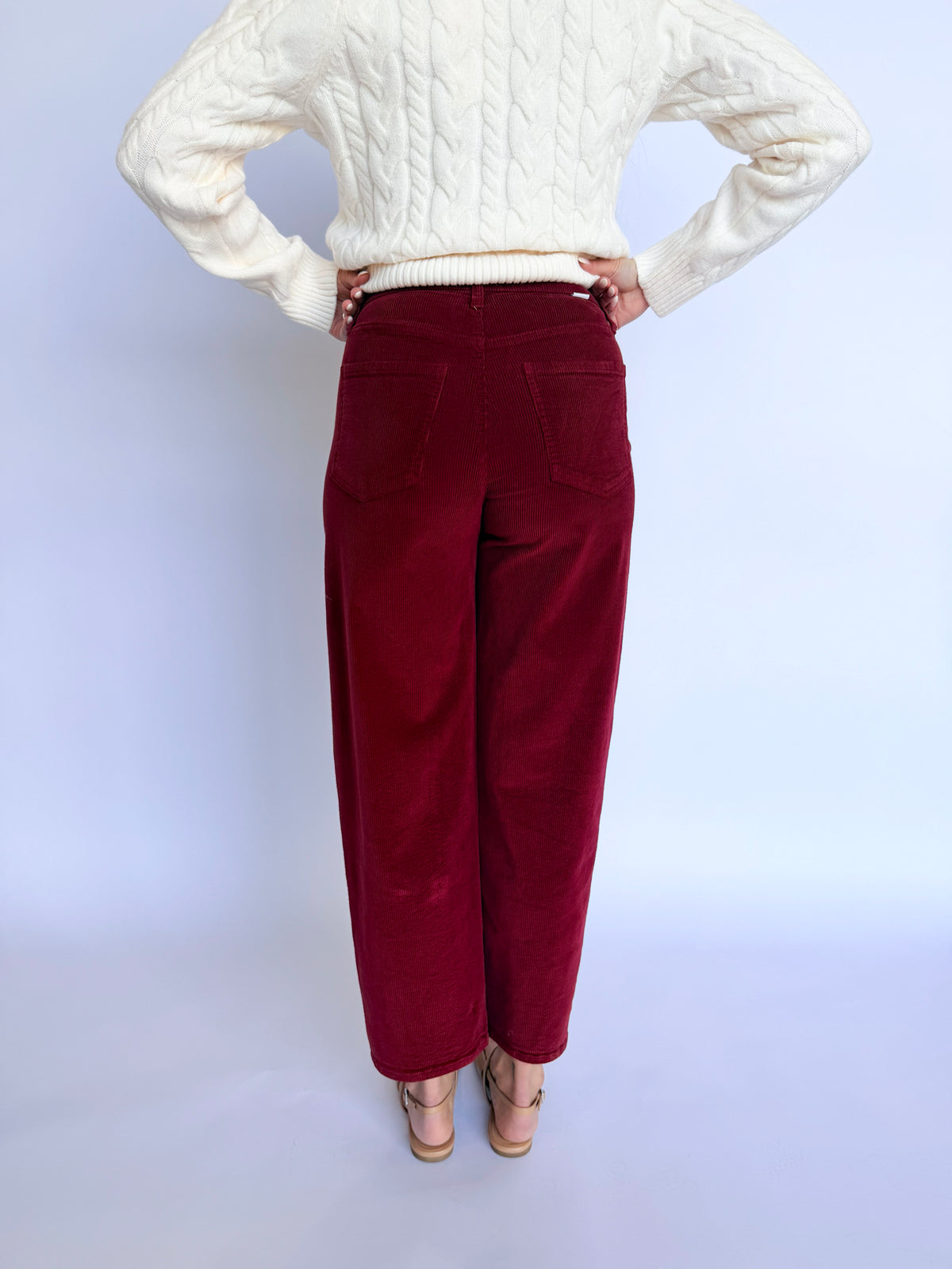Westward High Rise Barrel Leg in Merlot