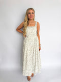Mariette Floral Empire Waist Dress in Black
